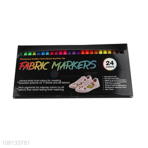 Creative design daily use 24colors fabric markers colors pen