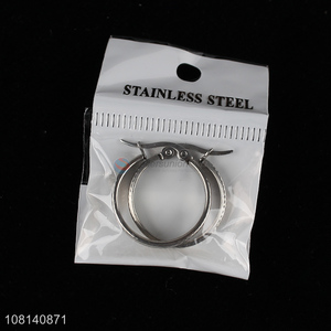 Low price fashionable stainless steel hoop earrings for sale