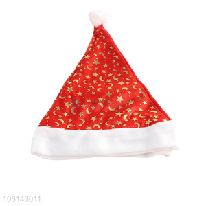 Hot selling moon and star pattern Christmas hat for adults