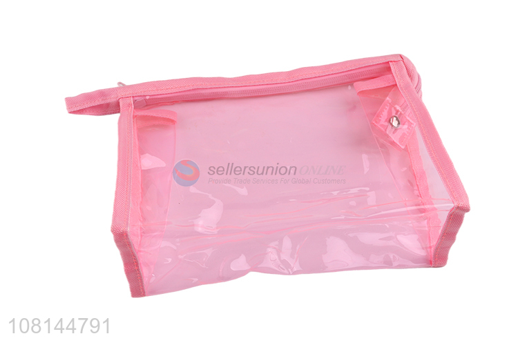 Top selling portable pink makeup bag with zipper