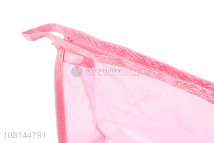 Top selling portable pink makeup bag with zipper