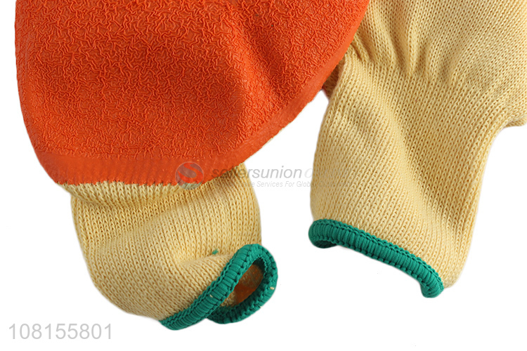 New product 21s yarn latex crinkle work gloves for garden