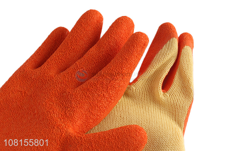 New product 21s yarn latex crinkle work gloves for garden