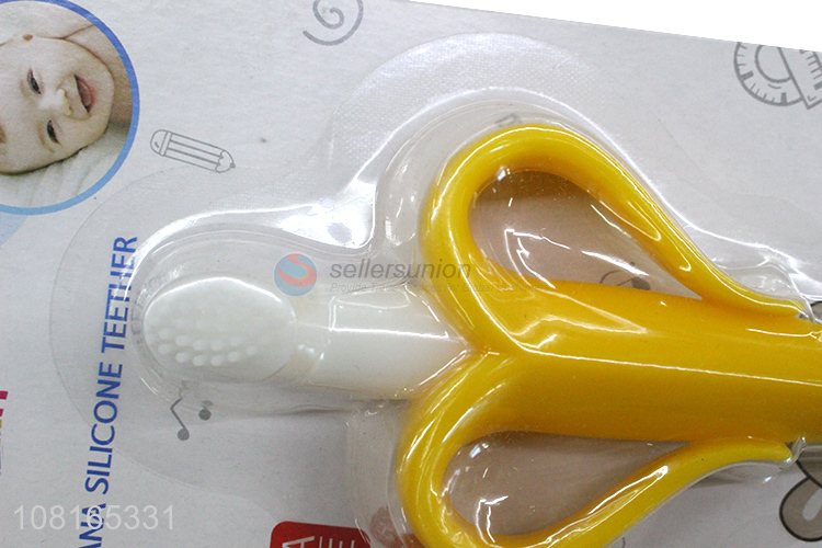 New design non-toxic silicone banana shape baby teether for sale