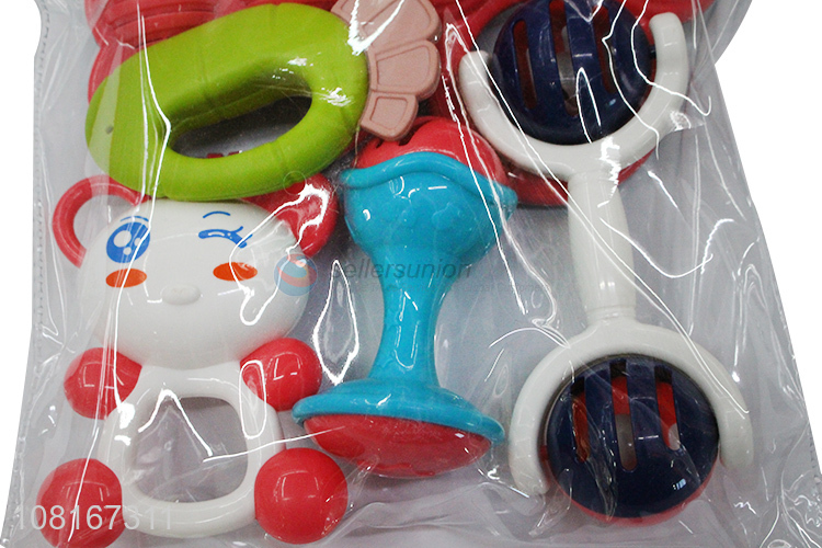 Low price wholesale creative baby teether rattle set