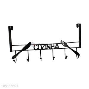 Low price black kitchen storage rack creative hook rack