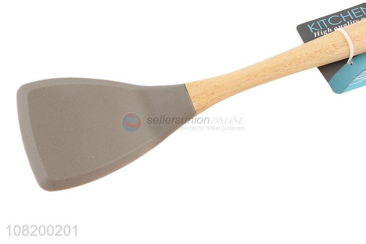 Yiwu wholesale wooden handle silicone spatula for cooking