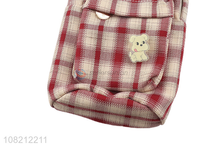 New arrival creative cartoon pencil bags plaid storge bag