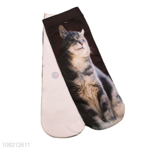 Yiwu market animal printed adult casual socks summer socks