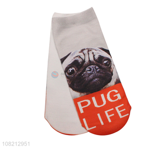 Wholesale from china puppy printed women low ankle socks