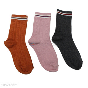 Top quality multicolor women fashion knitted socks nylon socks