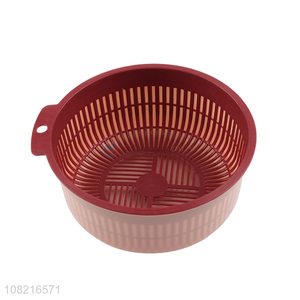 Wholesale cheap double-layer plastic drain basket colander kitchen tools