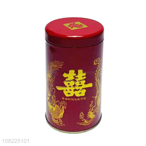 Best Sale Fashion Cylindrical Tin Can Wedding Candy Jar