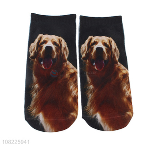 New arrival unisex summer breathable 3D dog printed ankle socks