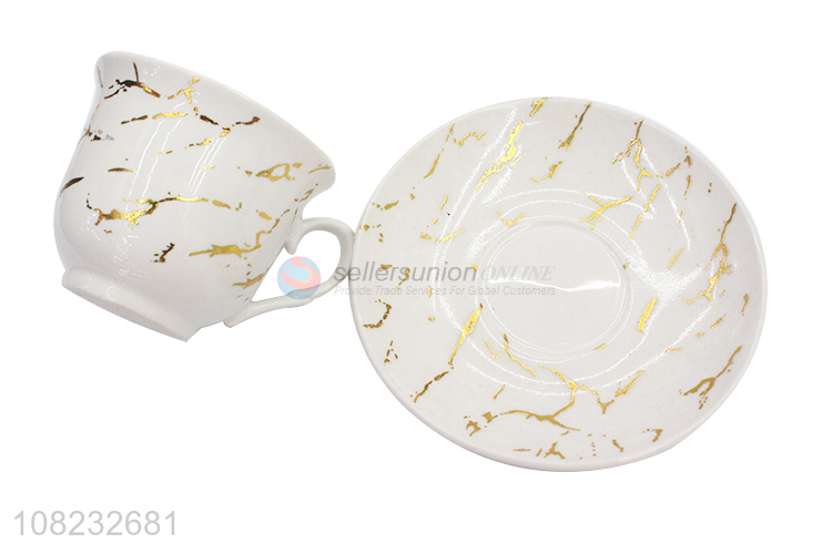 Best selling marbling ceramic coffee cup set for hotel and restaurant