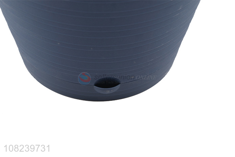 Yiwu market dark blue plastic flower pots for garden decoration