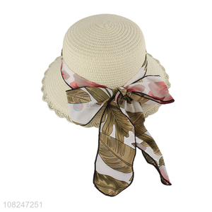 Popular products white silk scarf sunhat fashion hat