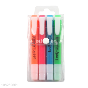 Wholesale price 4 color plastic highlighters for kids