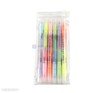 Yiwu direct sale double-ended highlighters students markers