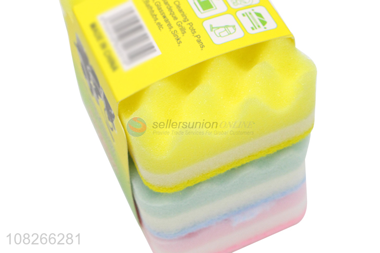 Fashion 3 Pieces Colorful Spong Kitchen Cleaning Sponge