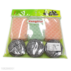 Popular Steel Wire Ball Scrub Sponge Kitchen Cleaning Kit