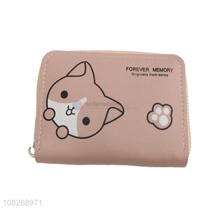 China supplier cartoon prints zipper wallet coin purse for girls