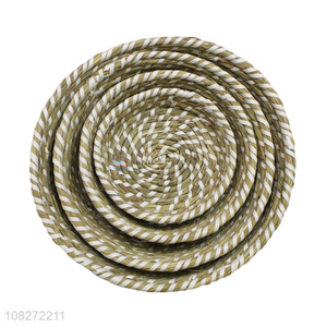 Good quality 4pcs hand-woven storage baskets straw baskets for storage