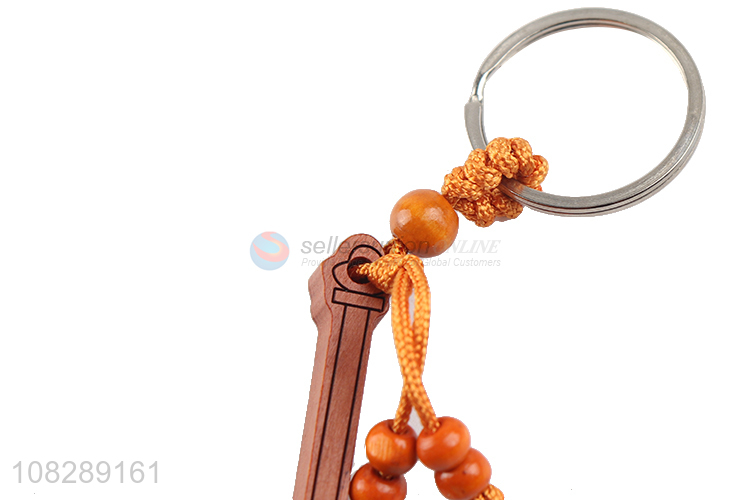 Popular products sword shape wooden keychain for daily use