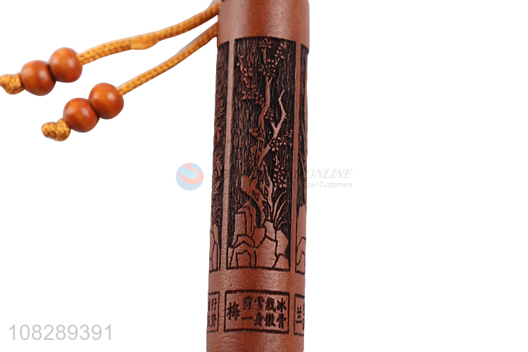 Best selling wood carved pendant keychain key ring wholesale