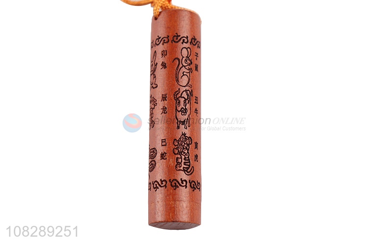 China products wood carved zodiac keychain for pendant