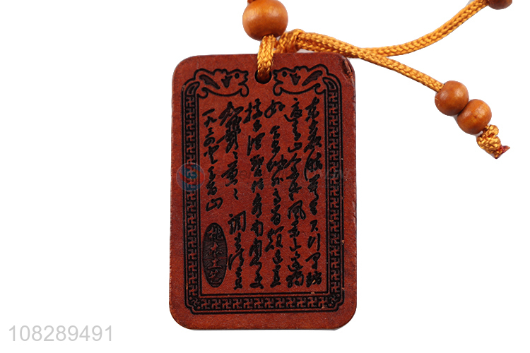 Top selling rectangle wood carved handmade keychain wholesale