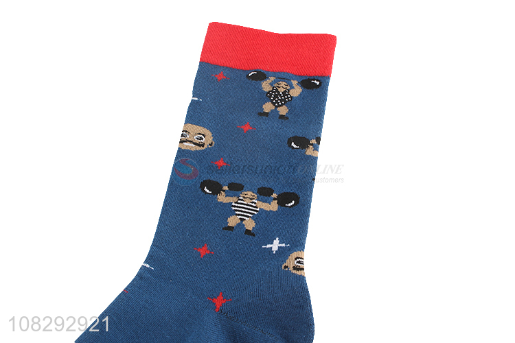 Custom Cartoon Pattern Cotton Socks Crew Socks For Women