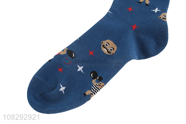 Custom Cartoon Pattern Cotton Socks Crew Socks For Women