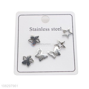 New arrival stainless steel stud earrings piercing earrings set