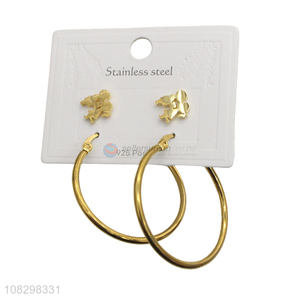 Wholesale stainless steel earrings set stud earrings hoop earrings