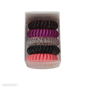 Yiwu market fashion hair ring telephone wire hair rope