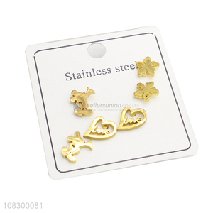 Good Sale Skin-Friendly Stainless Steel Ear Stud Set