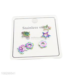 Good Price Colorful Ear Stud 3 Pairs Earrings Set