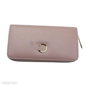 China supplier women zip around wallet phone purse card holder