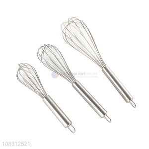 Wholesale price kitchen baking whisk silver manual egg beater