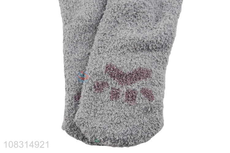 Hot selling gray thickened floor socks home thermal socks