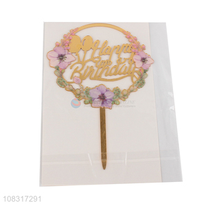 Online wholesale delicate design happy birthday cake topper