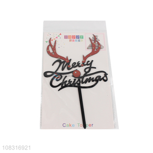 Yiwu factory merry christmas cake topper cake decoration