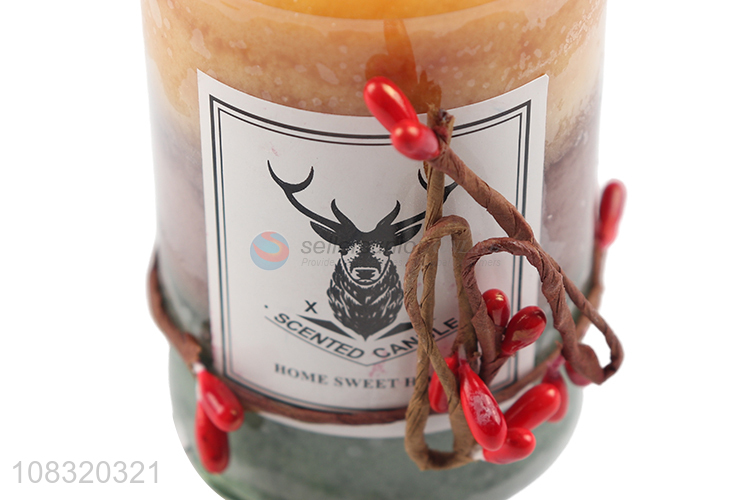 New arrival creative gradient scented candle with decoration