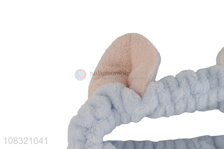 High quality fluffy makeup headband bunny ears hairband