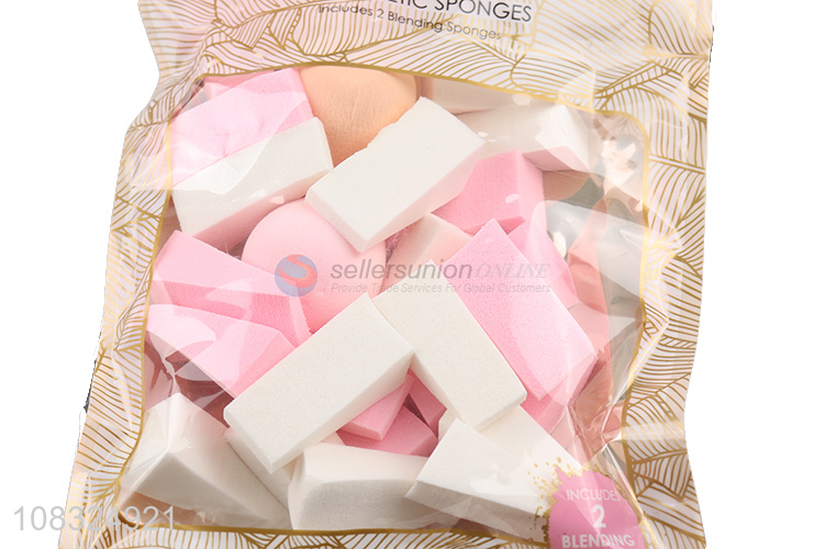 Low price 24pieces cosmetic sponge cosmetic puff set for sale