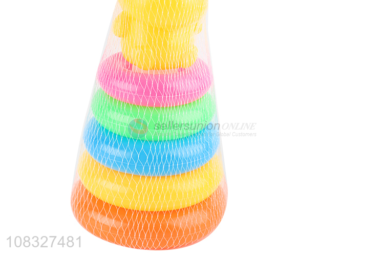 Popular products colourful rainbow stacking ring toys for sale