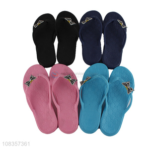 Online wholesale non-slip bath slippers ladies causal flip flops