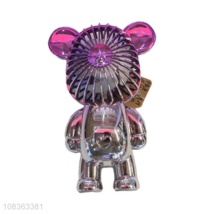 Wholesale creative bear shape fan electroplating graduated color usb fan