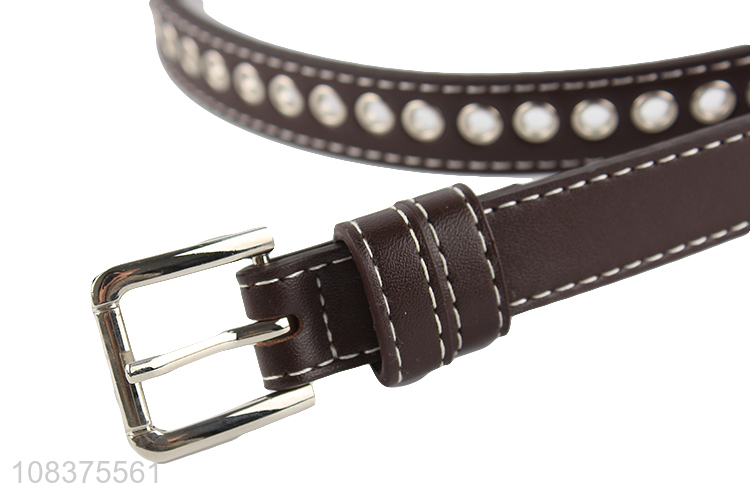 High quality women's grommet pu leather punk belt decorative belts